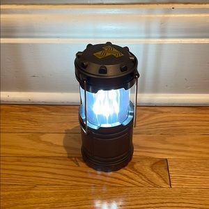 Sleek Black and Silver Lantern with LED Illumination